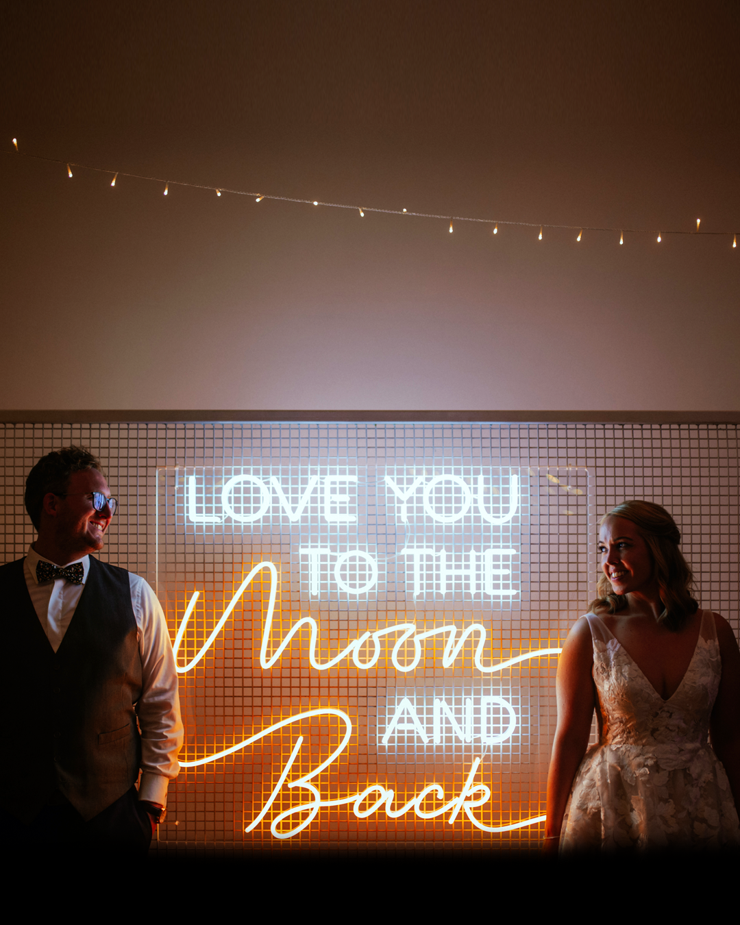 Love You to the Moon and Back Wedding custom event LED neon sign